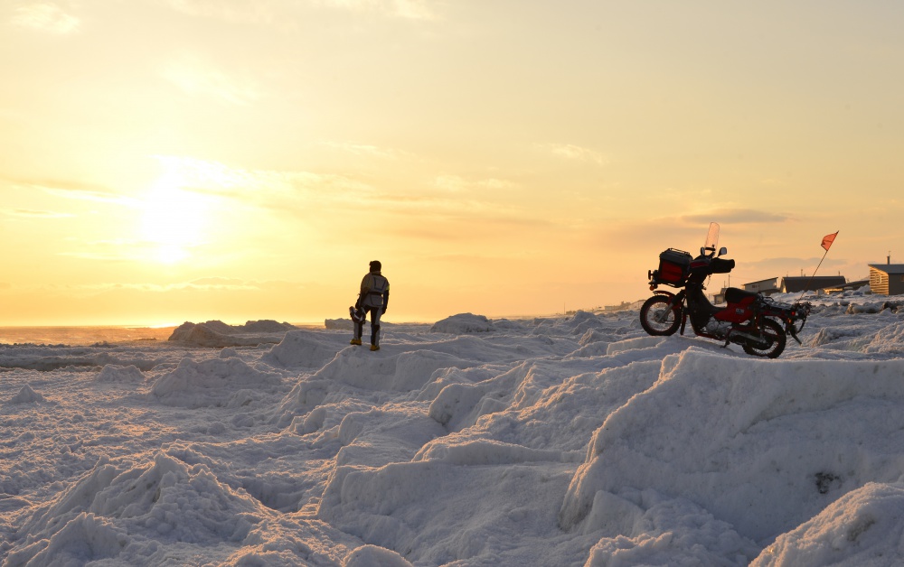 #流氷 #SuperCub #スーパーカブ #最強ツアラー SuperCub110PROと流氷の海に出る
