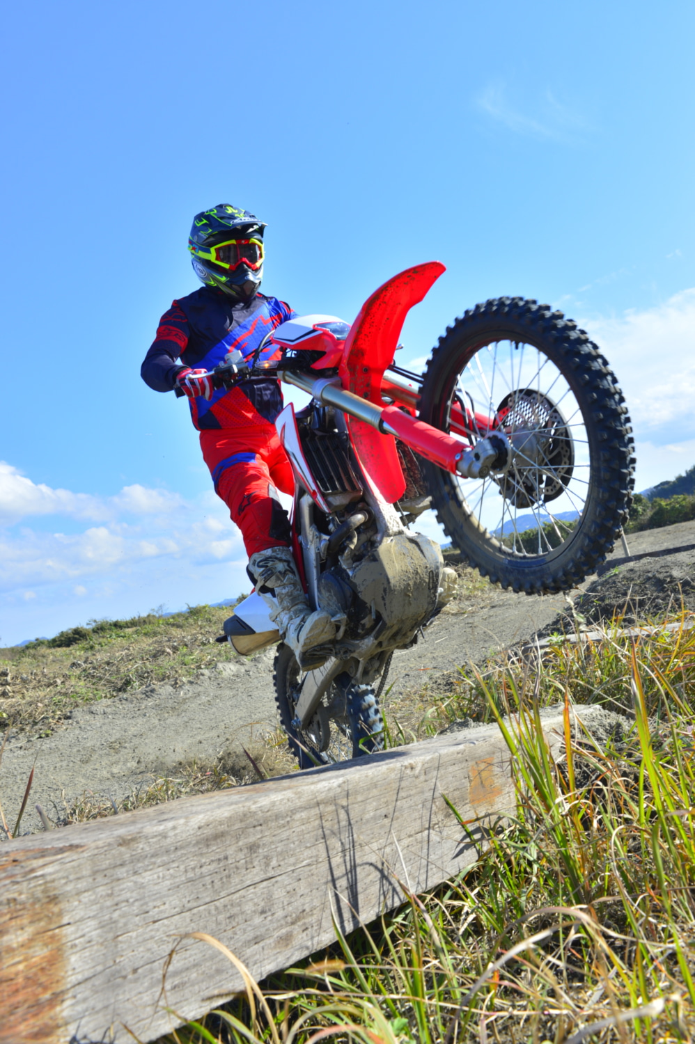 CRF450Lで丸太セクションでステアケースのインプレッション