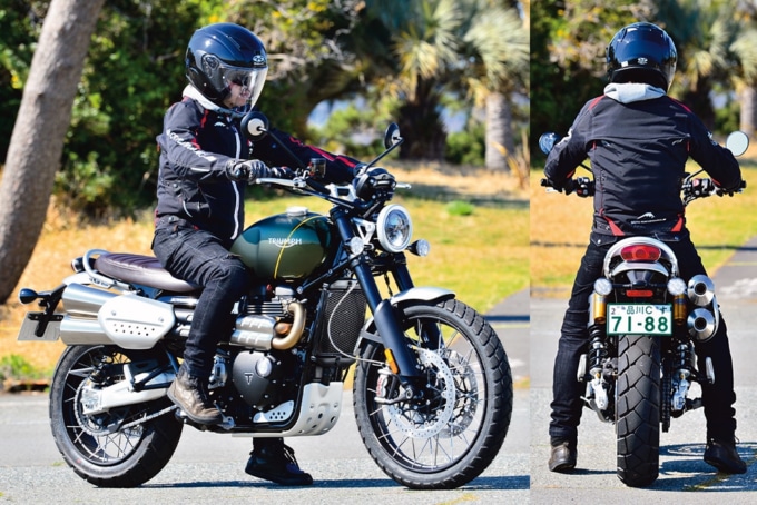 TRIUMPH SCRAMBLER 1200XC 足つき&乗車ポジション