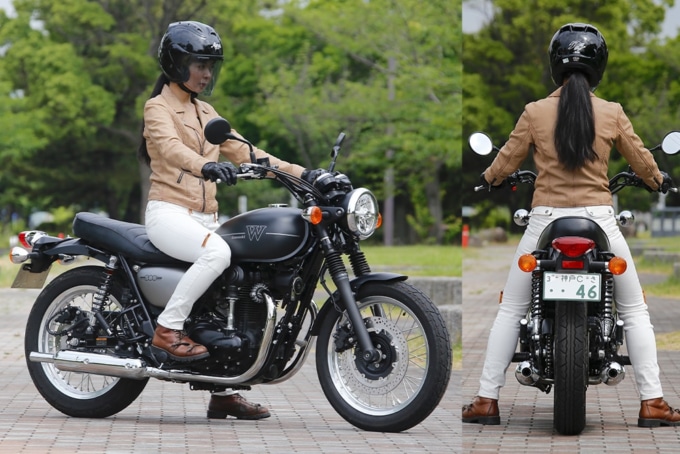 KAWASAKI W800ストリート 足つき&乗車ポジション