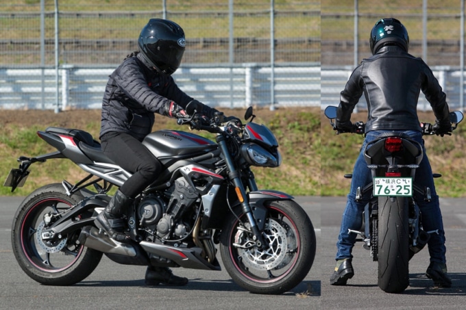 トライアンフ スピードトリプルRSの足つき&乗車ポジション