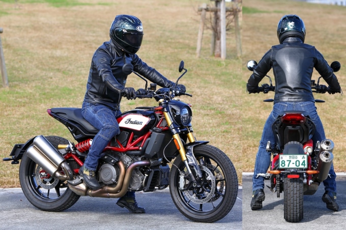 インディアンモーターサイクル FTR1200S 足つき&乗車ポジション