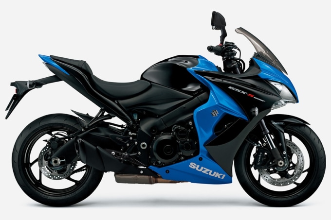 SUZUKI GSX-S1000F ABS(2020年モデル)グラススパークルブラック/トリトンブルーメタリック サイドビュー
