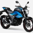 2020年モデル SUZUKI GIXXER150(グラススパークルブラック / トリトンブルーメタリック)7:3ビュー