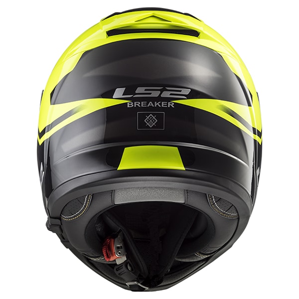 LS2 HELMETS BREAKER ブラックイエロー リヤビュー