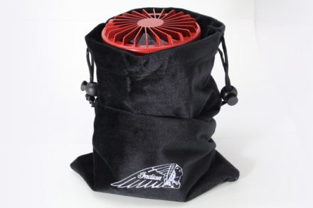 Indian Outdoor ファン付き LEDランタン(クリムゾンレッド)刺繍入りオリジナル収納袋