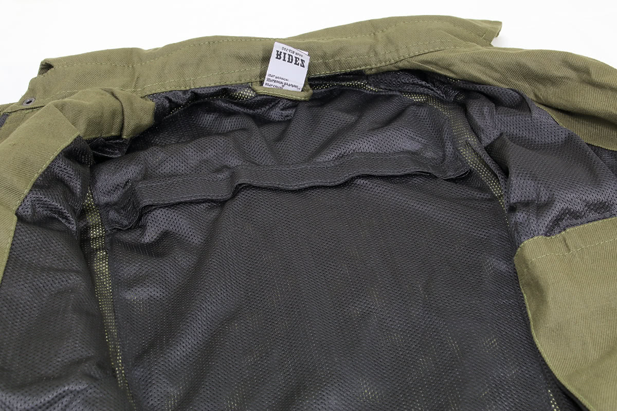 RIDEZ MOTO SHIRTS with KEVLARの内側メッシュ