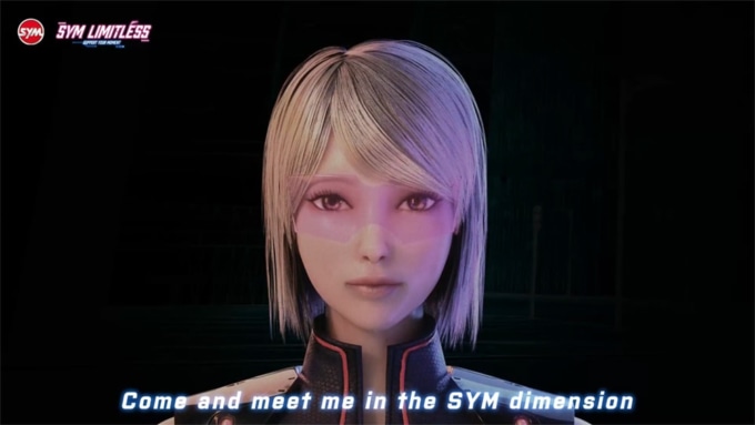 SYM 2021年モデル オンライン展示会 ショート予告動画(「I’m Una.」と名乗るバーチャルキャラクター)