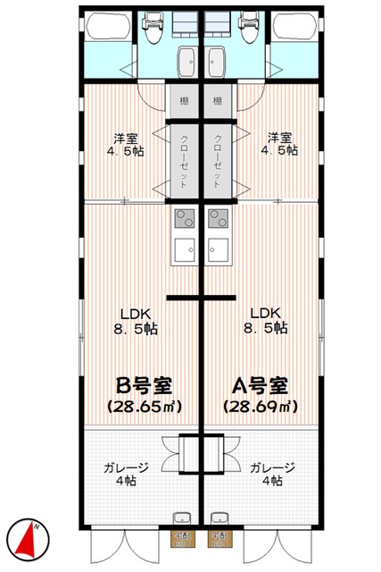 ガレージ付き物件 ステラートJUJO 間取り