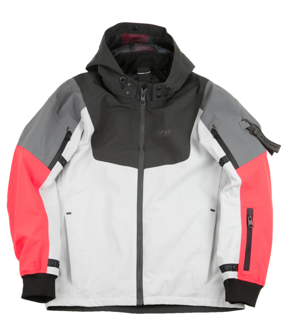 M-BURNING WP A 秋冬オールシーズンジャケット(GREY/BRIGHT RED)