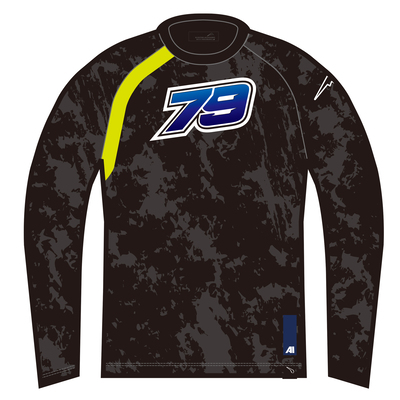 K-1379AI 79 SublimationロングTシャツ ブラック 前面 S〜4XLサイズ クシタニ